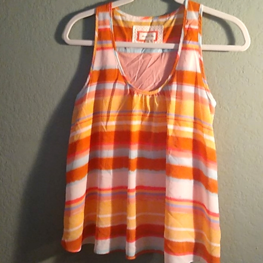 Stripped Sleeveless Blouse
